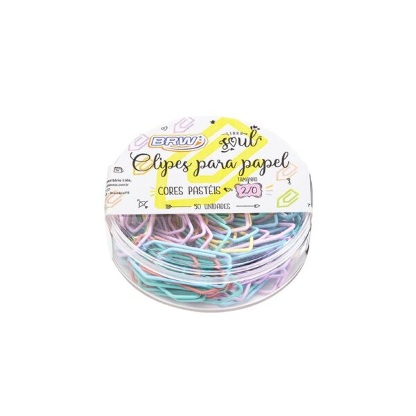 clipes-para-papel-2-0-cor-pastel-pote-c-50un_8745 Clips 2/0 Pastel 50 Unidades - BRW (Clipes-Clip-Clipe)