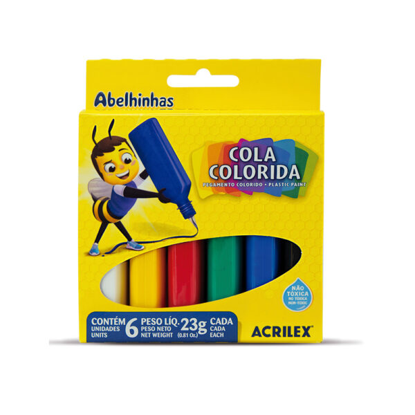 colacrilexcolorida "Cola Colorida Acrilex 23g para projetos criativos"