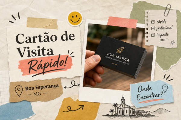 Cartão de visita rápido em Boa Esperança MG com atendimento local da Aliança Personalização