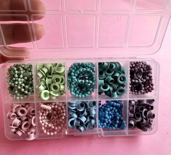 KIT ILHÓS nº54 + CORRENTINHA -5 CORES(candy colors)