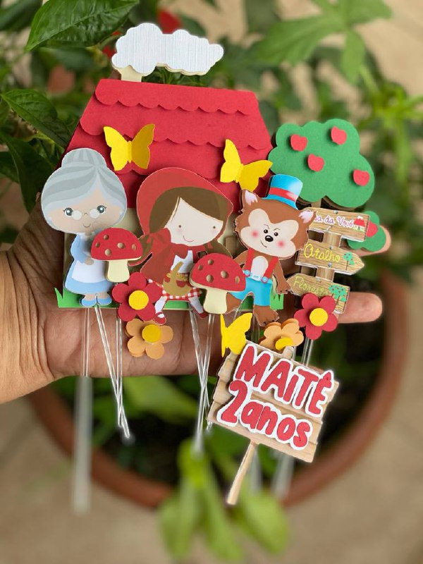 TOPO CHAPEUZINHO VERMELHO LOBO E VOVÓ TOPO CHAPEUZINHO VERMELHO LOBO E VOVÓ