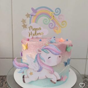 Arquivo de corte topo de bolo unicórnio