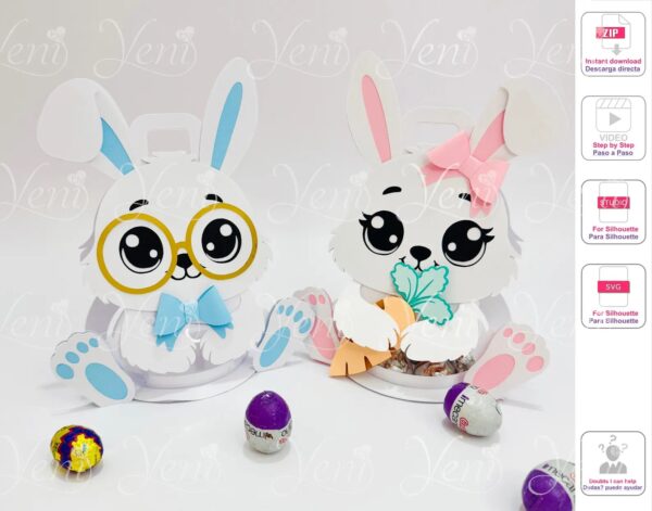 coelhinhos "Coelhinho porta bombom em papel