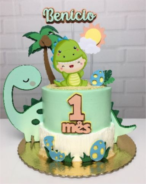 dinocamadas "Topo de Bolo Dinossauro Baby"