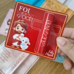 cartão de Páscoa com chocolate Baton