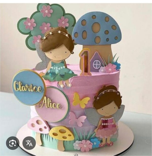 "topo de bolo jardim encantado personalizado"