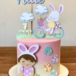 Topo de bolo Páscoa menina