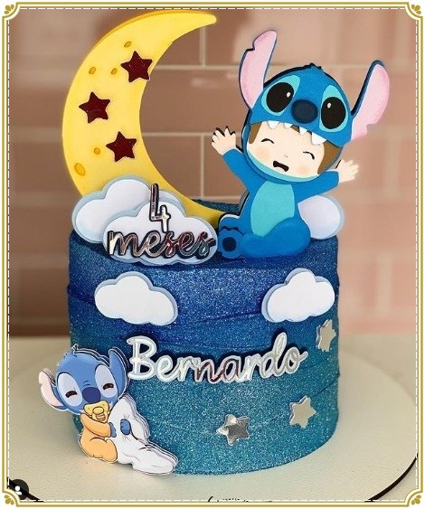 topostitchmeninomesversario topo de bolo Stitch