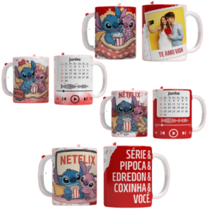 Artes para sublimação Stitch Netflix