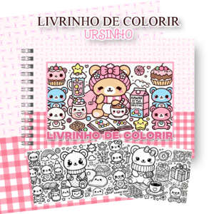 livrinho de colorir ursinho fofo infantil