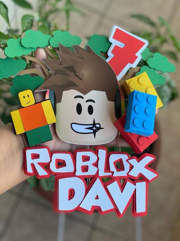 topo de bolo roblox colorido