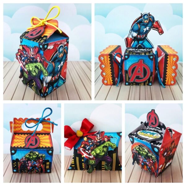 vingadores-30-caixas-mimos-personalizados-lembrancinhas-caixinhas-de-aniversario-vingadores arquivo corte festa vingadores