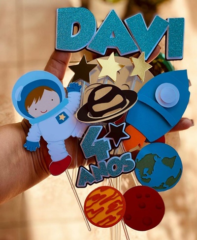 Topo de bolo 39 - Astronautas a topo-bolo-astronauta-3d