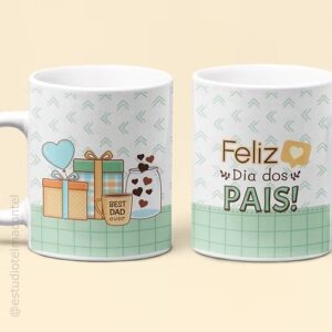 Arte digital para caneca Dia dos Pais 2025