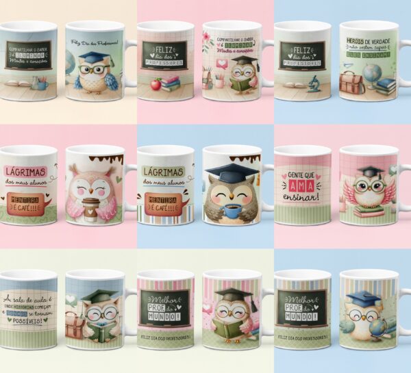 arte digital caneca dia dos professores