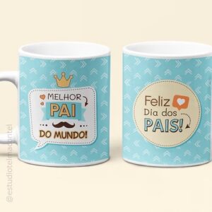 Arte digital para caneca Dia dos Pais 2025