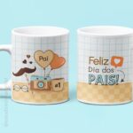 Arte digital para caneca Dia dos Pais 2025
