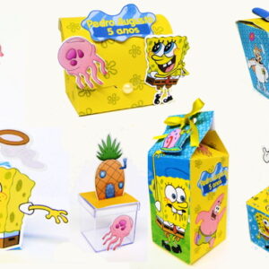 kit digital arquivos de corte festa Bob Esponja