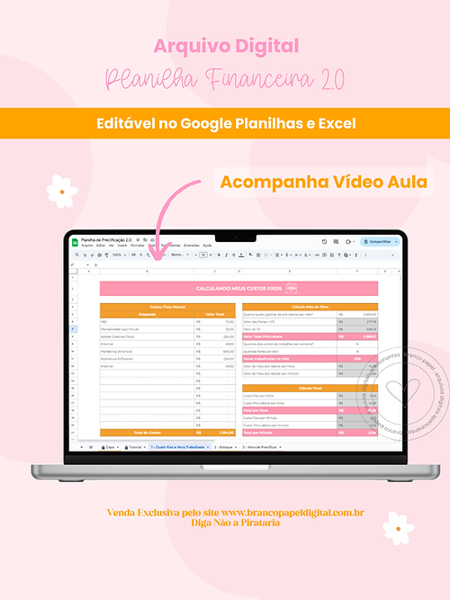 planilha de precificação papelaria criativa excel