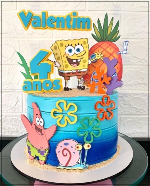 Topo de bolo 3 - Bob Esponja a topo bolo Bob Esponja
