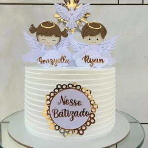topo de bolo batizado anjinho