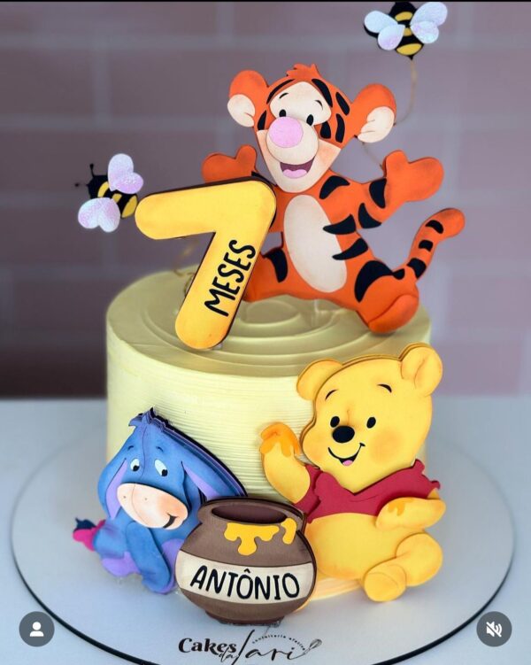 ursinhopooh topo de bolo ursinho pooh aniversário infantil