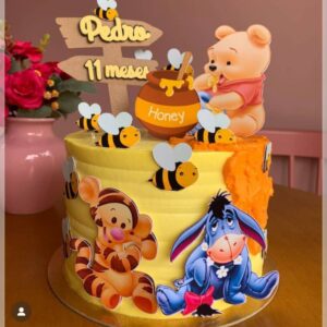 topo de bolo ursinho pooh aniversário infantil