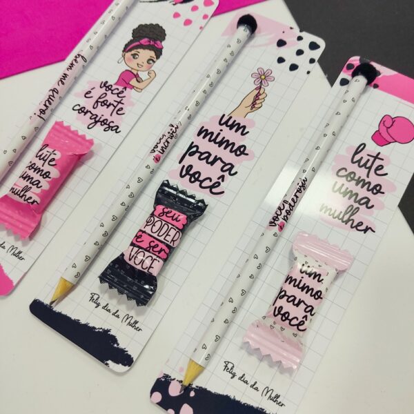 Kit Digital Lápis e Mensagem – Utilidades Femininas Dia da Mulher