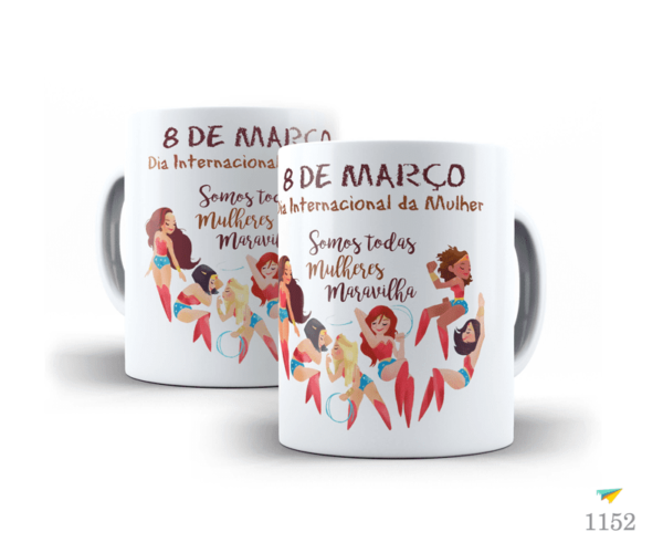 Caneca Mulher Maravilha Dia da Mulher Personalizada