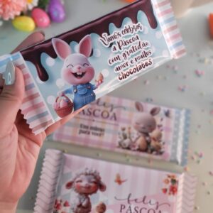 Arquivo Kit Digital Páscoa – Lembrança Delicada Barra de Chocolate