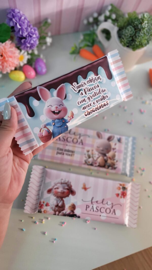 Arquivo Kit Digital Páscoa – Lembrança Delicada Barra de Chocolate