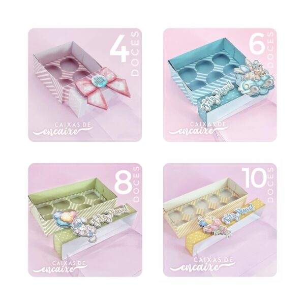 Kit Digital Arquivo de Corte Festa Silhouette Caixa para Chocolates Páscoa Grátis para Imprimir