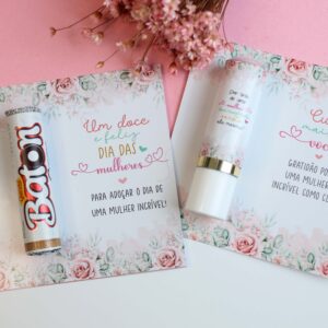 TEMA: Chocolate e Brilho Labial com Card Cristã Mulheres – Presenteável Silhouette