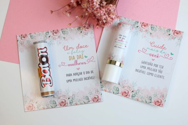 TEMA: Chocolate e Brilho Labial com Card Cristã Mulheres – Presenteável Silhouette