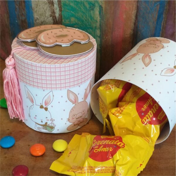 Porta Chocolates redondo Páscoa