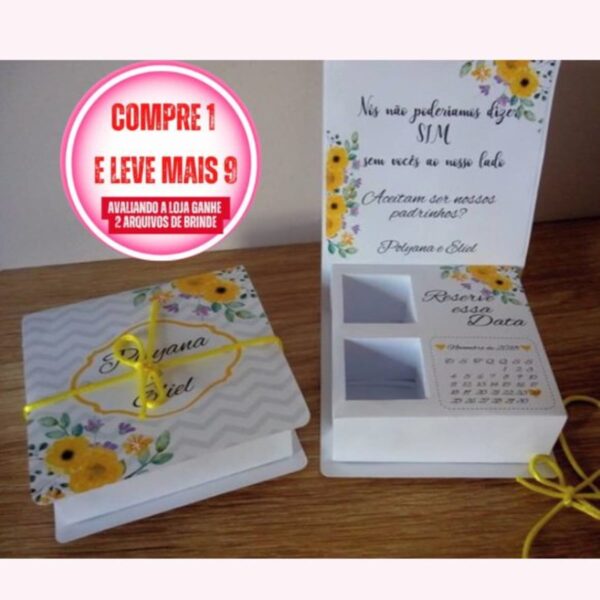 Caixa Prsenteável para Padrinhos para imprimir grátis