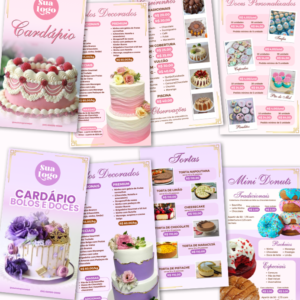 cardápio confeitaria editável