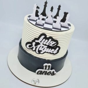 xadrez topo de bolo personalizado