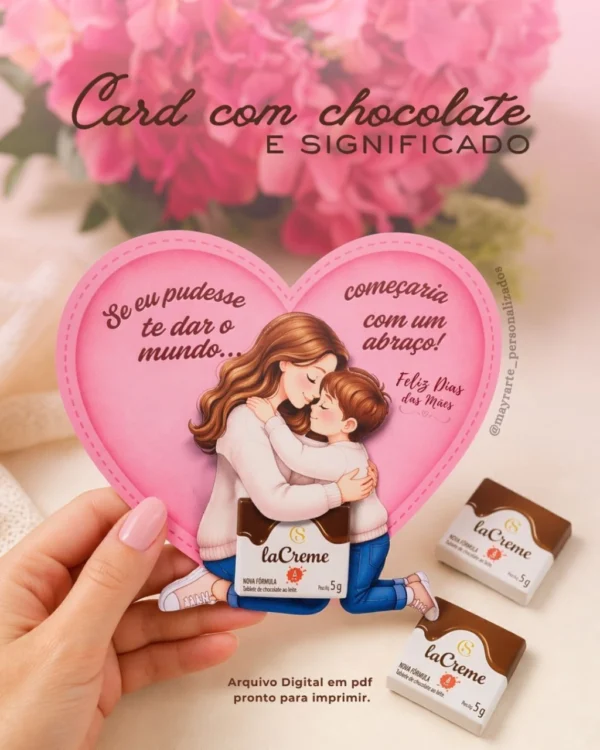Card Dia das Mães com chocolate PDF grátis para imprimir