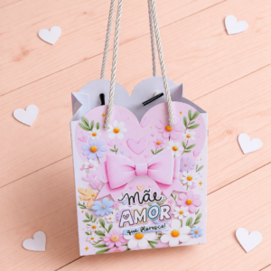 Mini sacola Dia das Mães para imprimir grátis personalizada