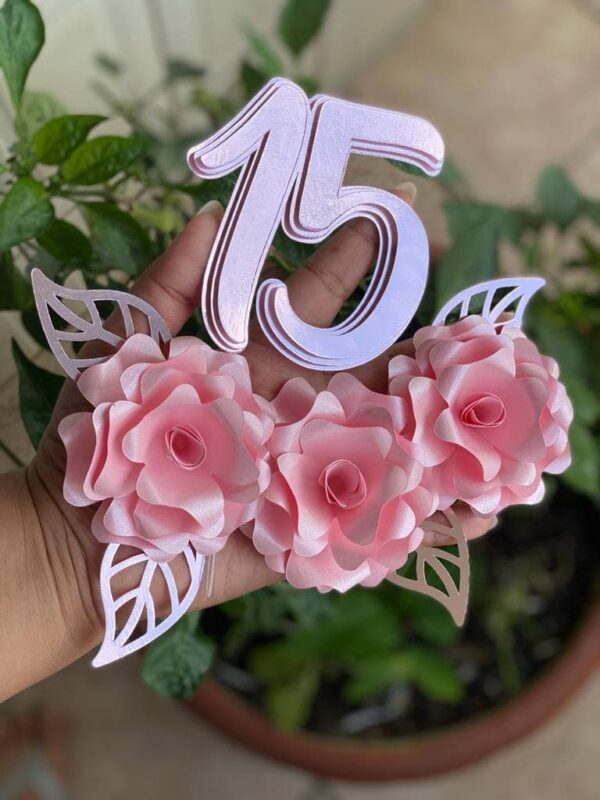 Arquivo corte topo de bolo 15 anos personalizado para imprimir