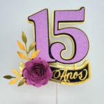 Arquivo corte topo de bolo 15 anos personalizado para imprimir
