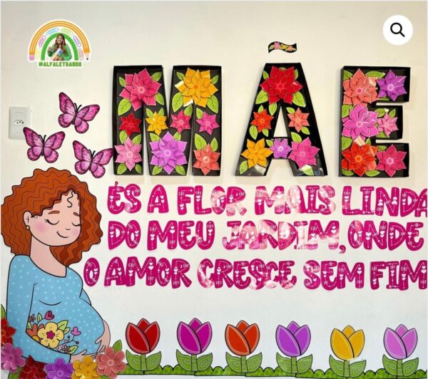 Arquivo de corte painel Dia das Mães coração 3D para imprimir grátis