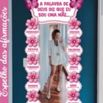 Arquivo corte espelho das afirmações dia das mães floral rosa para imprimir grátis