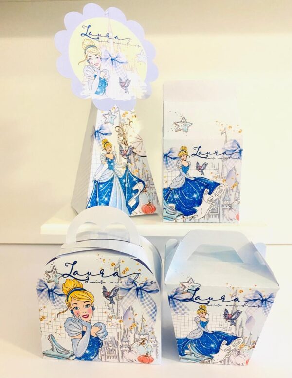 arquivo corte caixas festa cinderela personalizado para imprimir