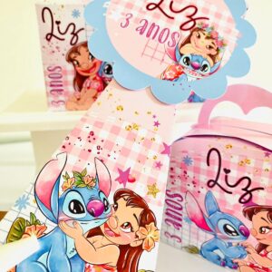 arquivo corte caixas festa lilo stitch personalizado para imprimir