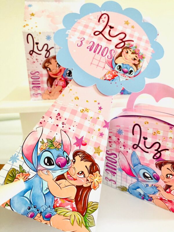 arquivo corte caixas festa lilo stitch personalizado para imprimir