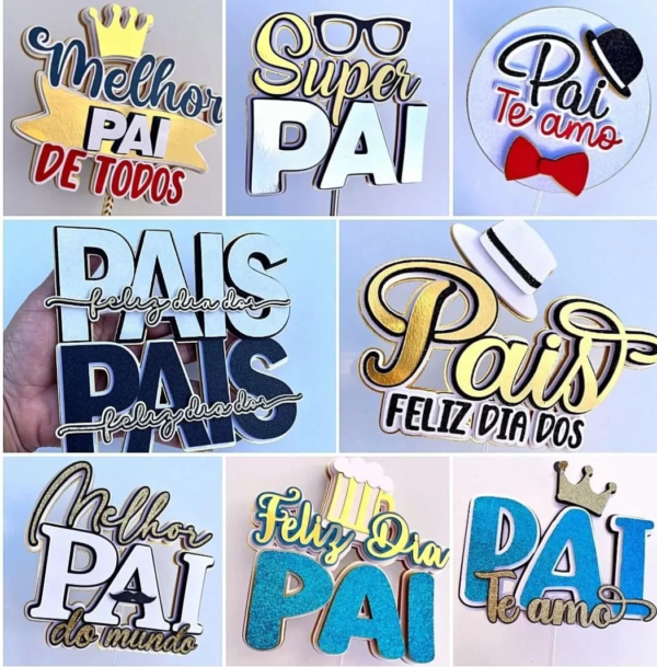 Topo de bolo Melhor Pai do Mundo para imprimir em arquivo digital