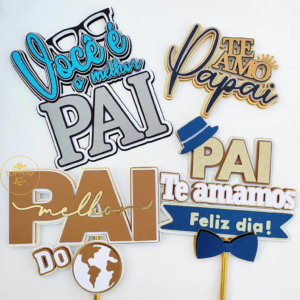 Topo de bolo Melhor Pai do Mundo para imprimir em arquivo digital