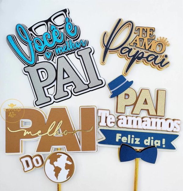 Topo de bolo Melhor Pai do Mundo para imprimir em arquivo digital